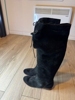 See by Chloé Black Suede Knee-High Boots